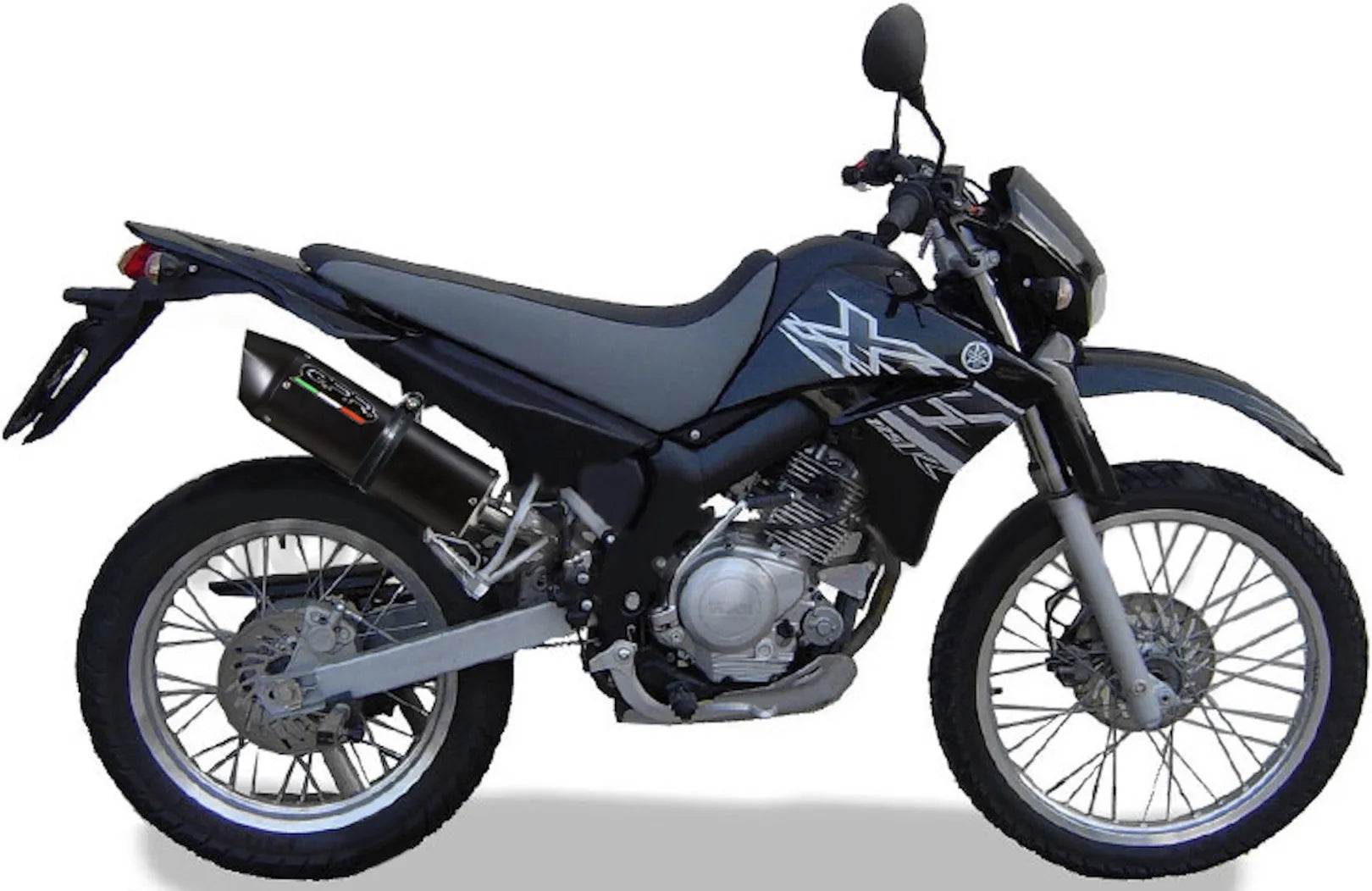 Terminale Di Scarico Con Omologazione Suono Furore Alluminio Nero - Gpr Compatibile Con Yamaha Xt 125 R - X (2005-2012)
