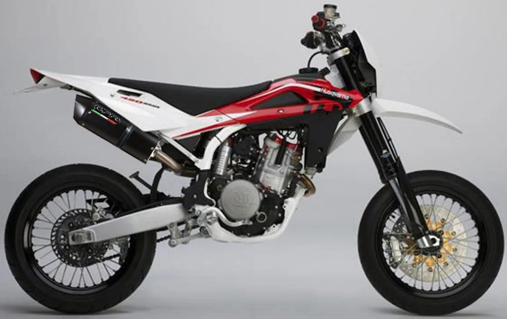 Terminale Di Scarico Con Omologazione Suono Furore Alluminio Nero - Gpr Compatibile Con Husqvarna Sm - Te 450 R (2004-2009)