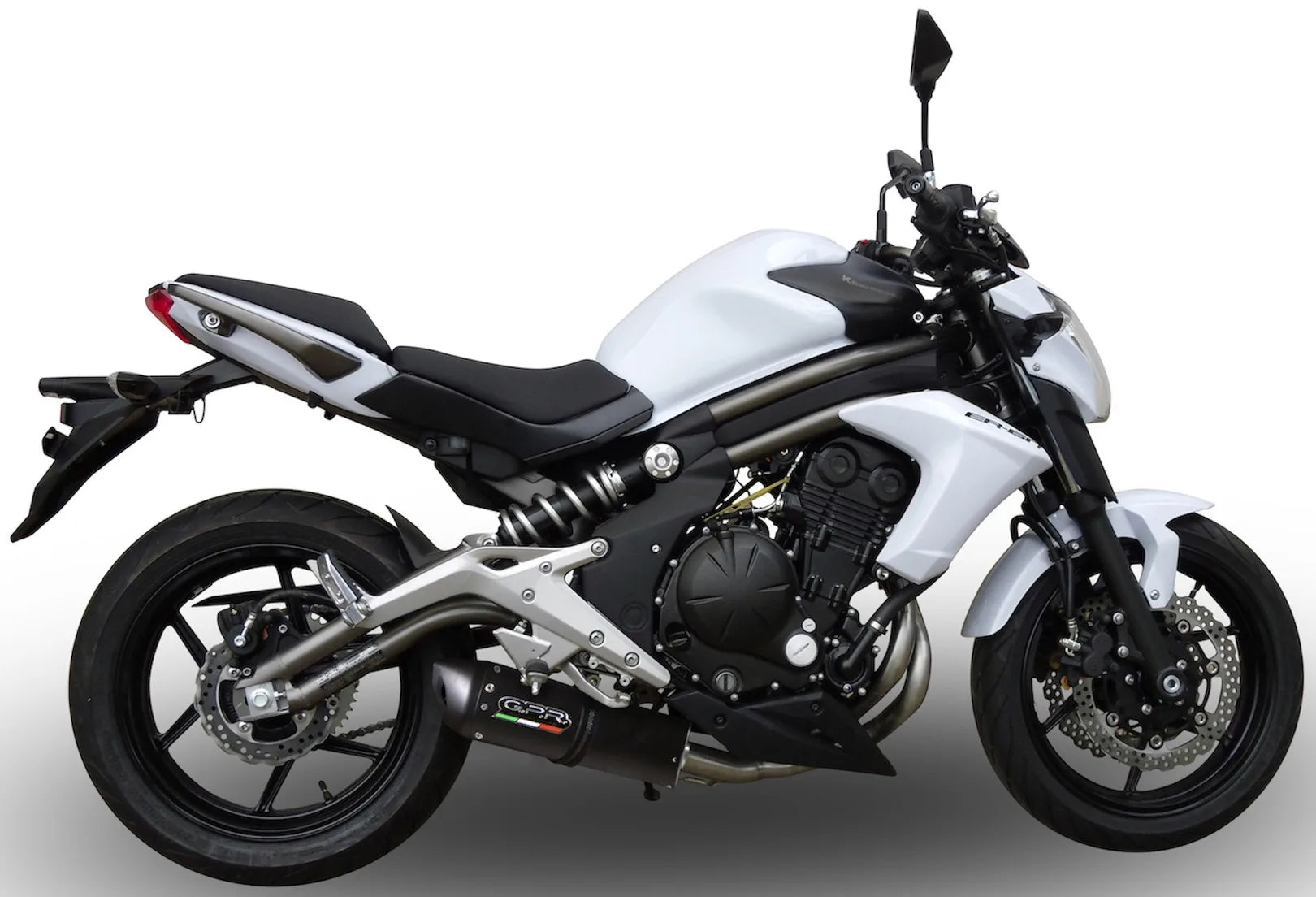 Terminale Di Scarico Catalizzato E Con Omologazione Suono Furore Alluminio Nero - Gpr Compatibile Con Kawasaki Er-6 F (2005-2011)