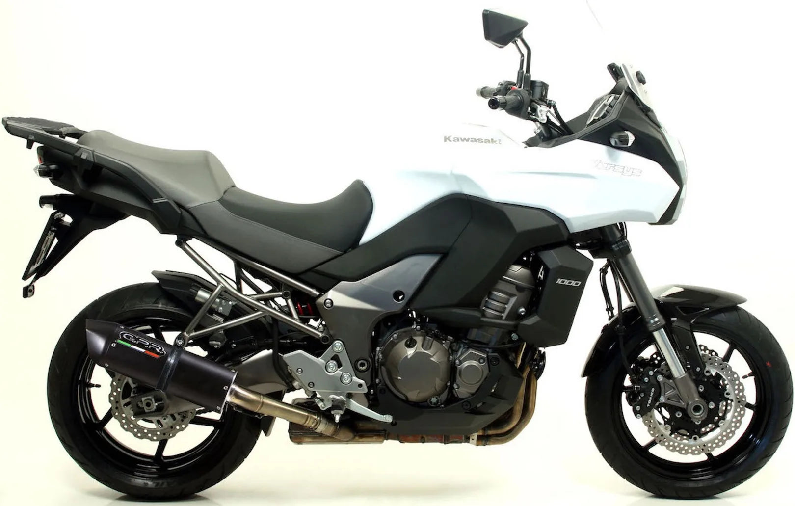 Terminale Di Scarico Con Omologazione Suono Furore Alluminio Nero - Gpr Compatibile Con Kawasaki Versys 1000 Ie (2011-2013)