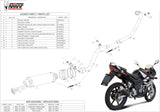 Impianto Di Scarico Completo Catalizzato E Con Omologazione Suono Gp Inox Nero - Mivv Compatibile Con Honda Cbr 125 R (2004-2010)