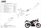 Terminale Di Scarico Catalizzato E Con Omologazione Suono Gp Inox Nero - Mivv Compatibile Con Honda Cbr 250 R (2011-2014)