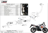 Impianto Di Scarico Completo Catalizzato E Con Omologazione Suono Oval Carbonio Carbonio - Mivv Compatibile Con Honda Cbr 125 R (2011-2016)