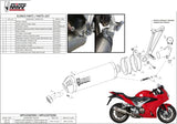 Terminale Di Scarico Con Omologazione Suono Oval Carbonio Carbonio - Mivv Compatibile Con Honda Vfr 800 F (2014-2020)