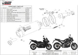 Terminale Di Scarico Con Omologazione Suono Oval Carbonio Carbonio - Mivv Compatibile Con Honda Integra 750 (2016-2020)