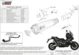 Terminale Di Scarico Con Omologazione Suono Delta Race Inox Nero Carbonio - Mivv Compatibile Con Honda X-Adv 750 (2017-2024)