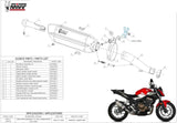 Terminale Di Scarico Con Omologazione Suono Suono Inox Nero Carbonio - Mivv Compatibile Con Honda Cb 500 F (2019-2024)