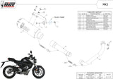 Impianto Di Scarico Completo Non Catalizzato E Senza Omologazione Suono Mk3 Inox - Mivv Compatibile Con Honda Cb 125 R (2018-2020)