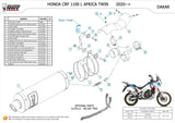 Terminale Di Scarico Con Omologazione Suono Dakar Inox - Mivv Compatibile Con Honda Crf 1100 L Africa Twin (2020-2023)