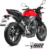 Impianto Di Scarico Completo Non Catalizzato E Con Omologazione Suono Ak-1 Inox Nero Carbonio - Mivv Compatibile Con Honda Cb 500 Hornet (2024)