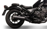 Terminale Di Scarico Con Omologazione Suono Acciaio Inox Nero - Termignoni Compatibile Con Honda Rebel 500 (2018-2020)