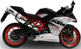 Terminale Di Scarico Con Omologazione Suono Albus Ceramic Alluminio Bianco - Gpr Compatibile Con Ktm Rc 390 (2015-2016)