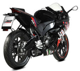 Complete Catalytic Exhaust System With Sound Certification Delta Race Steel Black Carbon Fiber End Cap - Mivv Compatible With Aprilia Rs 125 (2025-2026)