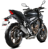 Complete Non-Catalytic Exhaust System With Sound Certification Ak-1 Steel Black Carbon Fiber End Cap - Mivv Compatible With Honda Cb 650 R (2024-2026)