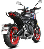 Complete Catalytic Exhaust System With Sound Certification Delta Race Steel Black Carbon Fiber End Cap - Mivv Compatible With Triumph Trident 660 (2025-2026)
