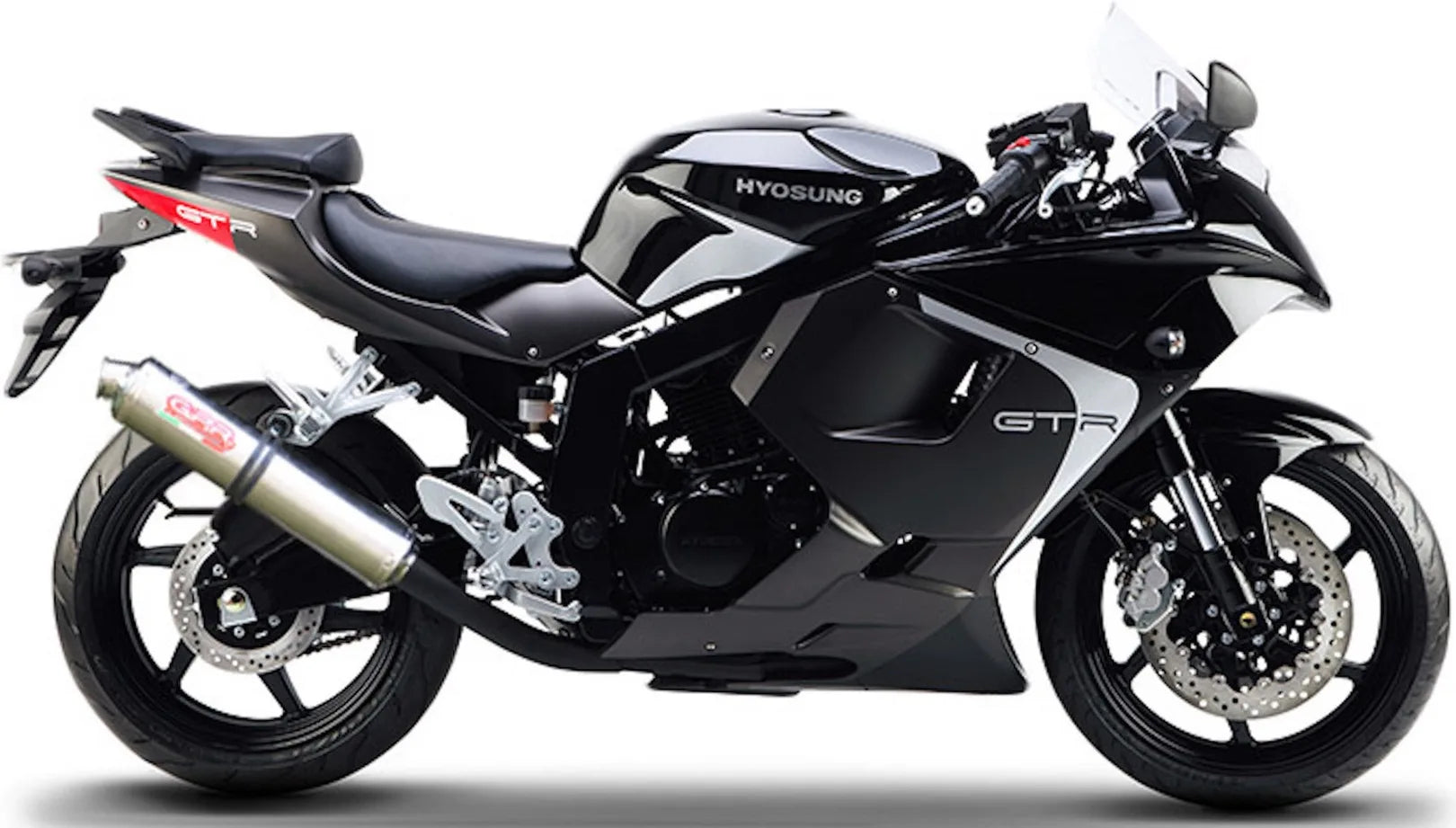 Terminale Di Scarico Con Omologazione Suono Tondo Acciaio - Gpr Compatibile Con Hyosung Comet 125 Gt - R (2003-2014)