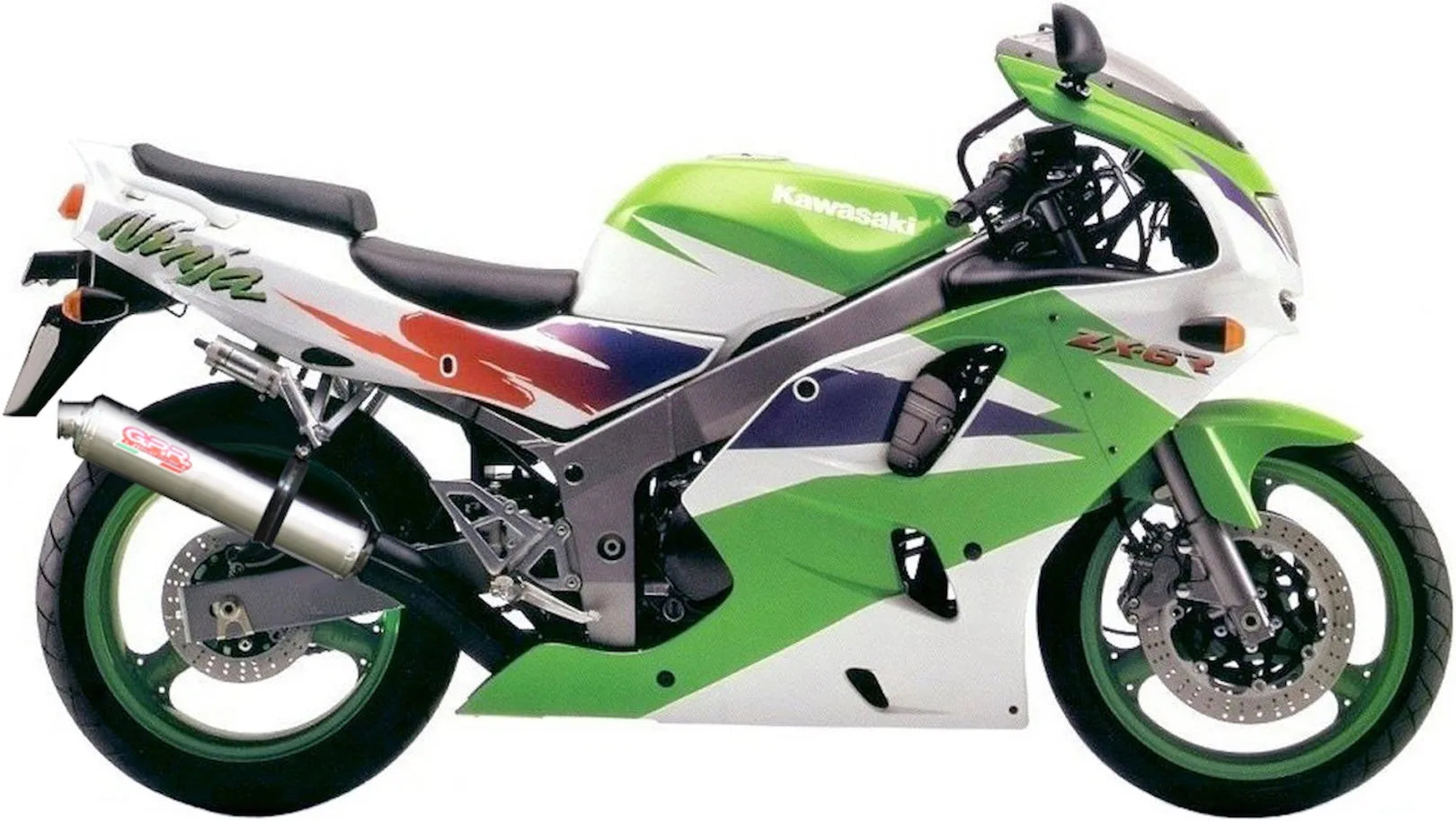 Terminale Di Scarico Con Omologazione Suono Tondo Acciaio - Gpr Compatibile Con Kawasaki Zx-6R (1995-1997)