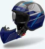 Casco Urban Per Moto Airoh J 110 - J1S18 Composite Carbon Blu Gloss Slim Taglia Xs