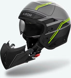 Casco Urban Per Moto Airoh J 110 - J1S31 Composite Carbon Giallo Matto Slim Taglia S