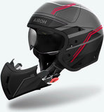 Casco Urban Per Moto Airoh J 110 - J1S55 Composite Carbon Rosso Matto Slim Taglia Xl