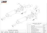 Doppio Terminale Di Scarico Con Omologazione Suono Gp Inox Nero - Mivv Compatibile Con Kawasaki Z 1000 (2010-2013)