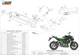 Terminale Di Scarico Con Omologazione Suono Suono Inox Nero Carbonio - Mivv Compatibile Con Kawasaki Z 800 (2013-2016)