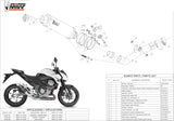 Terminale Di Scarico Con Omologazione Suono Gp Inox Nero - Mivv Compatibile Con Kawasaki Z 800 E (2013-2016)