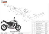Exhaust Tip With Noise Certification Suono Steel Black Carbon - Mivv Compatible With Kawasaki Z 800 E (2013-2016)
