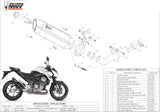 Terminale Di Scarico Con Omologazione Suono Suono Inox Nero Carbonio - Mivv Compatibile Con Kawasaki Z 800 E (2013-2016)