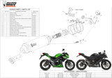 Terminale Di Scarico Con Omologazione Suono Gp Carbonio - Mivv Compatibile Con Kawasaki Z 300 (2015-2016)