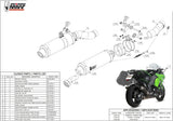 Doppio Terminale Di Scarico Con Omologazione Suono Gp Carbonio - Mivv Compatibile Con Kawasaki Z 1000 Sx (2014-2019)