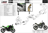Impianto Di Scarico Completo Non Catalizzato E Senza Omologazione Suono Mk3 Carbonio - Mivv Compatibile Con Kawasaki Z 650 (2017-2023)