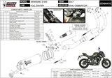 Impianto Di Scarico Completo Catalizzato E Con Omologazione Suono Oval Carbonio Carbonio - Mivv Compatibile Con Kawasaki Z 650 (2017-2023)