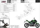 Impianto Di Scarico Completo Non Catalizzato E Con Omologazione Suono Double Gun Inox Nero - Mivv Compatibile Con Kawasaki Z 900 (2017-2024)
