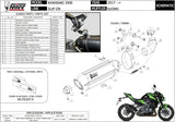 Impianto Di Scarico Completo Non Catalizzato E Con Omologazione Suono Suono Inox Nero Carbonio - Mivv Compatibile Con Kawasaki Z 900 (2017-2024)