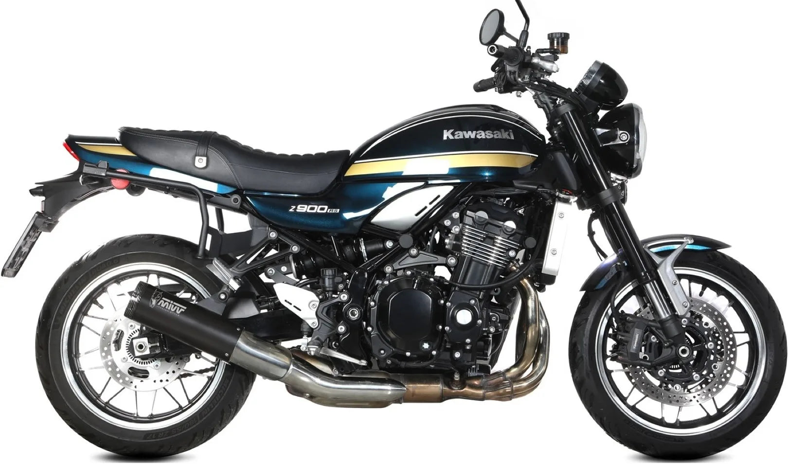 Terminale Di Scarico Con Omologazione Suono Hr-1 Inox Nero Carbonio - Mivv Compatibile Con Kawasaki Z 900 Rs (2018-2024)