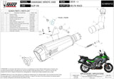 Terminale Di Scarico Con Omologazione Suono Delta Race Inox Nero Carbonio - Mivv Compatibile Con Kawasaki Versys 1000 (2019-2024)