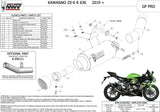 Terminale Di Scarico Non Catalizzato E Con Omologazione Suono Gppro Carbonio - Mivv Compatibile Con Kawasaki Zx 6R 636 (2019-2020)