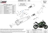 Terminale Di Scarico Catalizzato E Con Omologazione Suono Delta Race Inox Nero Carbonio - Mivv Compatibile Con Kawasaki Z H2 1000 (2020-2024)
