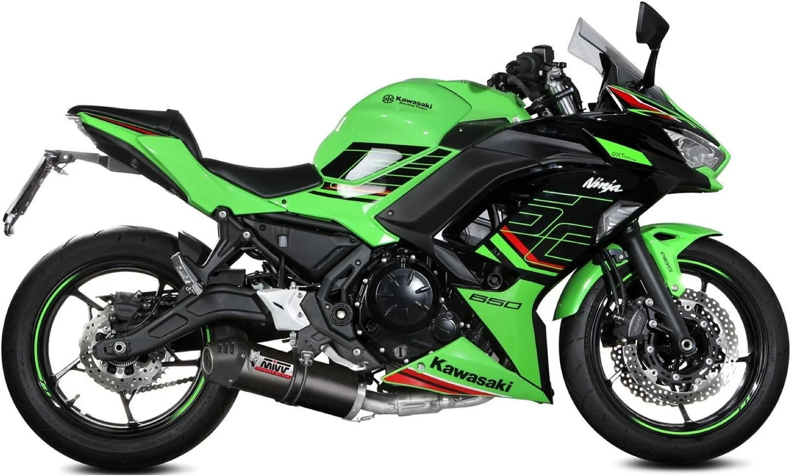 Impianto Di Scarico Completo Catalizzato E Con Omologazione Suono Oval Carbonio Carbonio - Mivv Compatibile Con Kawasaki Ninja 650 (2024)