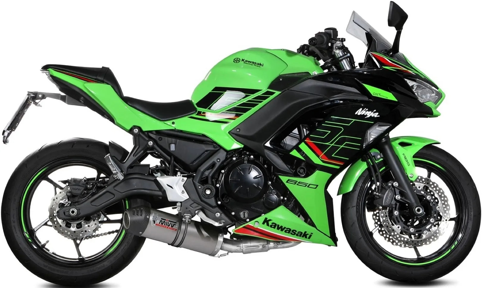 Impianto Di Scarico Completo Catalizzato E Con Omologazione Suono Oval Titanio Carbonio - Mivv Compatibile Con Kawasaki Ninja 650 (2024)