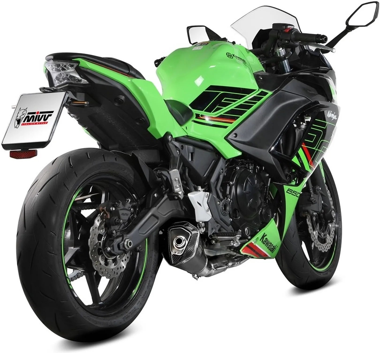 Impianto Di Scarico Completo Catalizzato E Con Omologazione Suono Delta Race Inox Nero Carbonio - Mivv Compatibile Con Kawasaki Z 650 (2024)