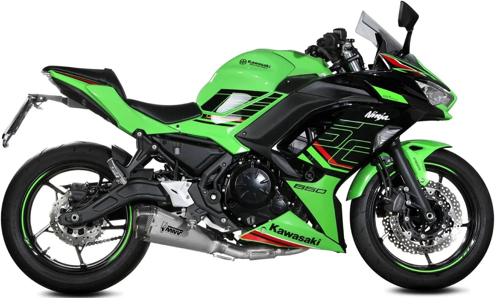 Impianto Di Scarico Completo Non Catalizzato E Senza Omologazione Suono Delta Race Inox Carbonio - Mivv Compatibile Con Kawasaki Ninja 650 (2024)