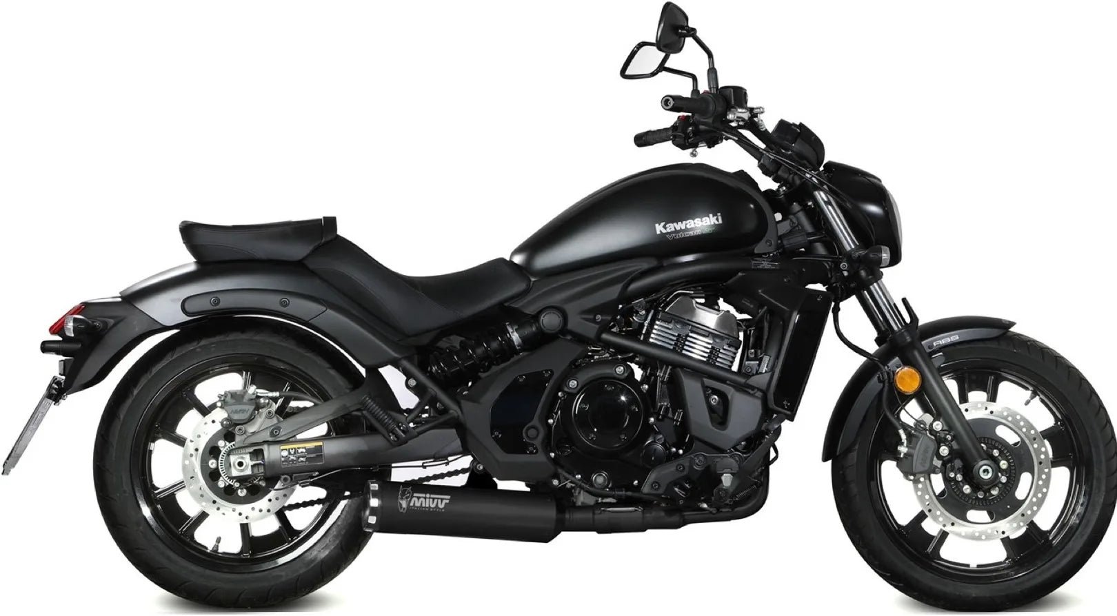 Impianto Di Scarico Completo Non Catalizzato E Senza Omologazione Suono Hr-1 Inox Nero - Mivv Compatibile Con Kawasaki Vulcan S (2017-2023)
