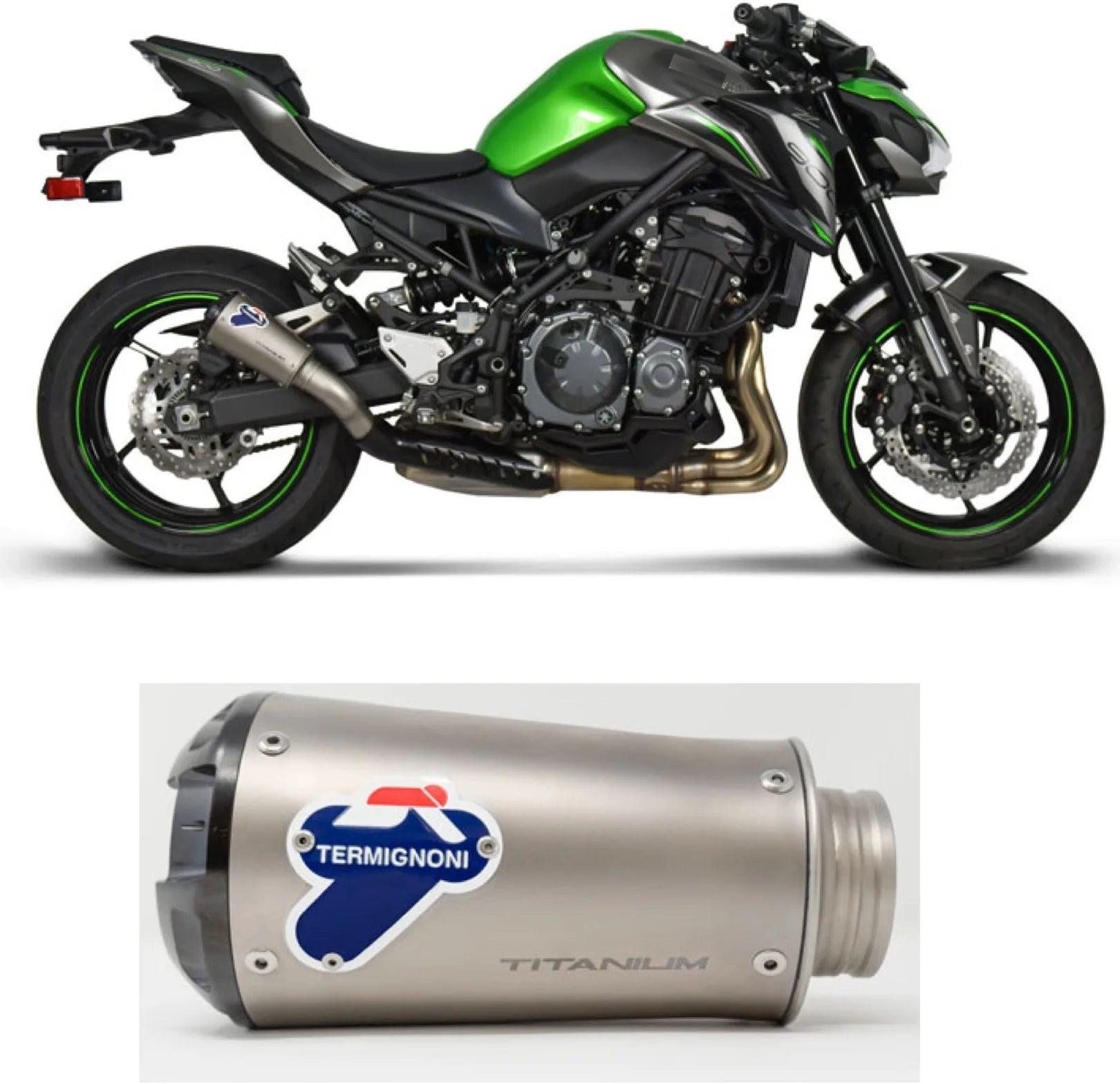 Terminale Di Scarico Senza Omologazione Suono Gp2R-Rht Titanio Coppa Alluminio - Termignoni Compatibile Con Kawasaki Z 900 (2017-2020)