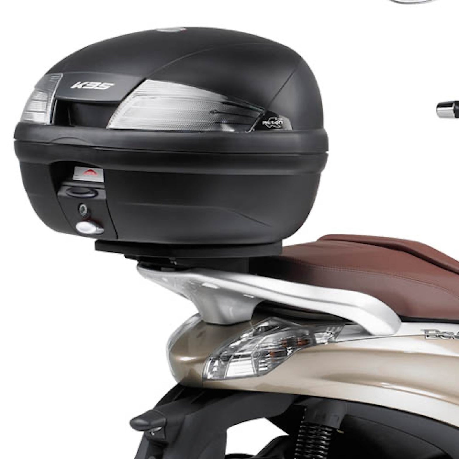 Top Case K30Nt 30 Lt + Rear-Rack Monolock - Kappa Moto Compatible With Piaggio Beverly 125 - 300 Ie (2010-2020)
