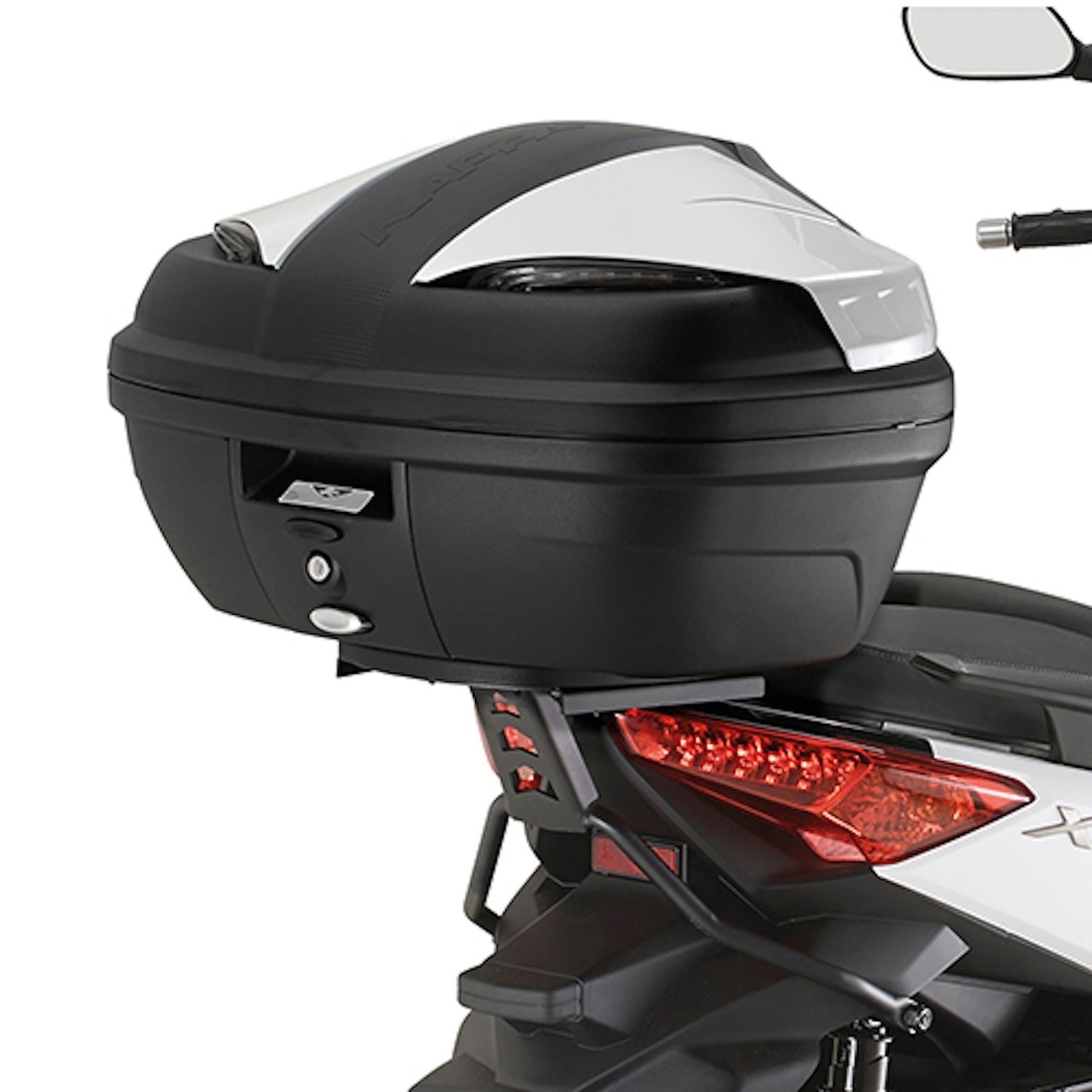 Top Case K47Nt Manta 47 Lt + Rear-Rack Monolock - Kappa Moto Compatible With Mbk Evolys 125 - 250 (2014-2017)
