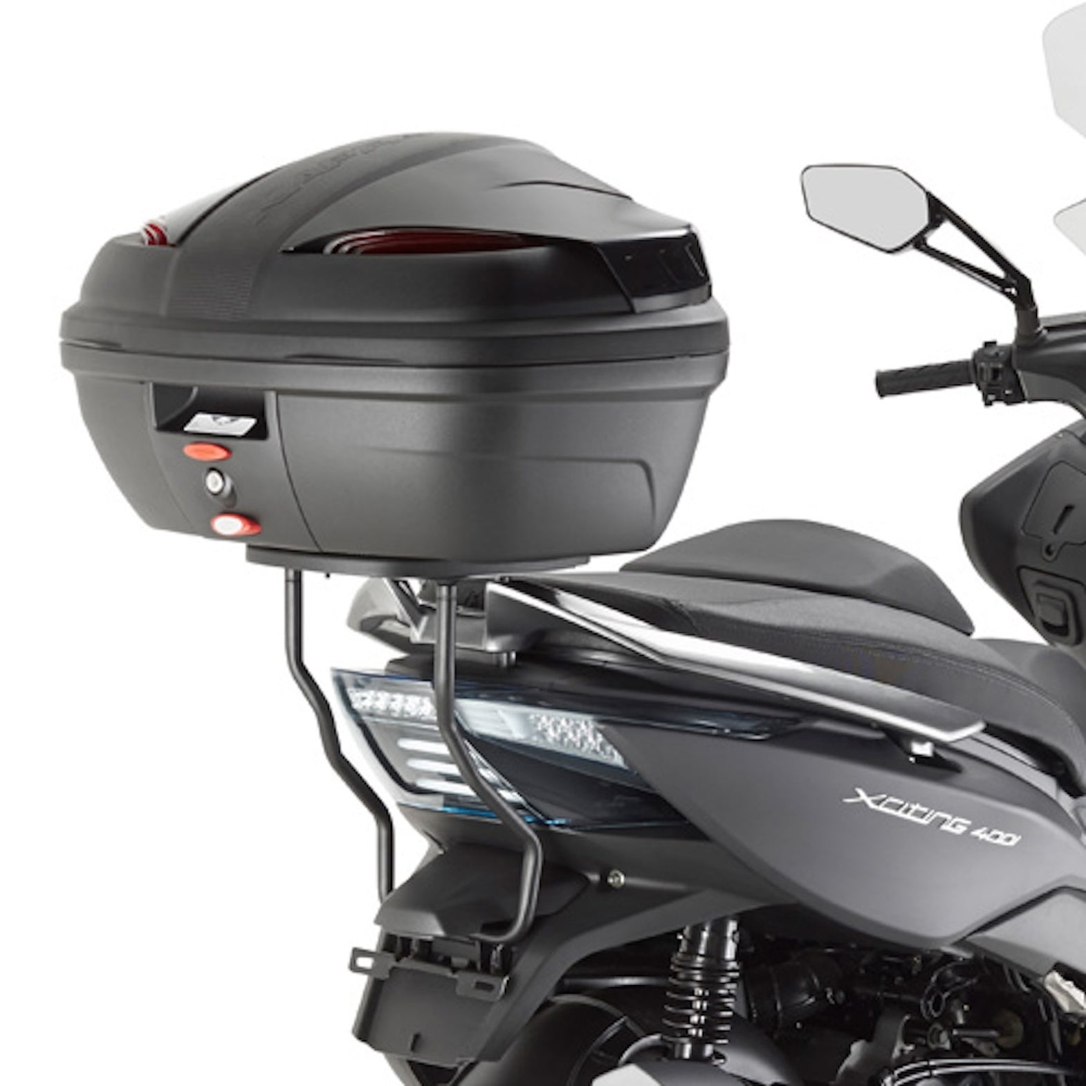 Top Case K42N 42 Lt + Rear-Rack Monolock - Kappa Moto Compatible With Kymco Xciting 400 I (2013-2017)