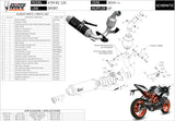 Impianto Di Scarico Completo Non Catalizzato E Con Omologazione Suono Gp Inox Nero - Mivv Compatibile Con Ktm Rc 125 (2014-2016)