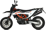 Terminale Di Scarico Non Catalizzato E Senza Omologazione Suono Oval Inox Nero Carbonio - Mivv Compatibile Con Ktm 690 Smc R (2020-2024)